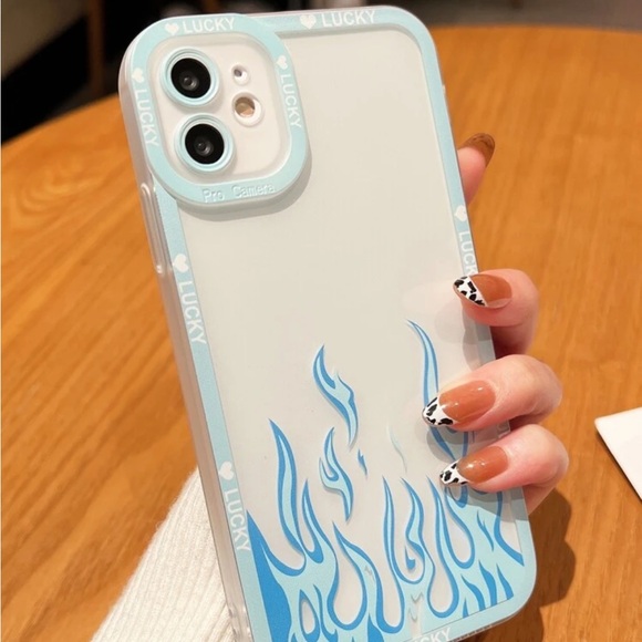 Lucky Brand Other - ⚠️Clearance iPhone 13 Lucky Brand White and Blue Flame Phone Case